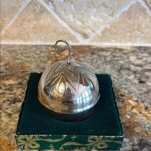 Vintage Danish Silver Plated Bell Ornament